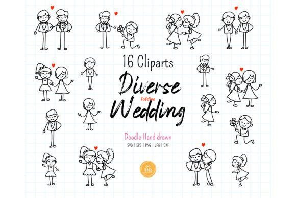 16 Diverse Wedding Couple SVG