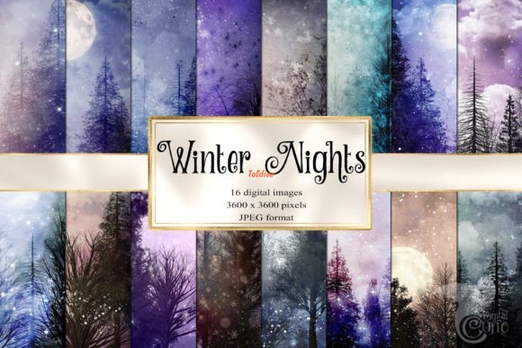 Winter Nights Digital Paper Set