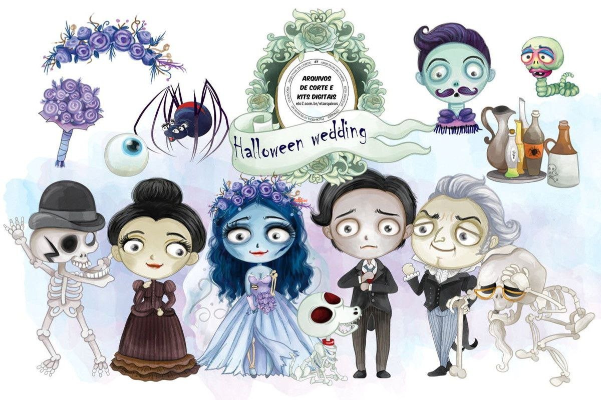 The corpse bride halloween Clipart Set