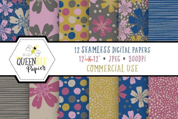 Floral Digital Paper Seamless Patterns