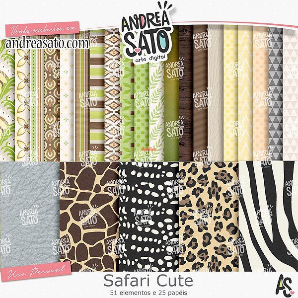 Mickey safari Printable digital Papers