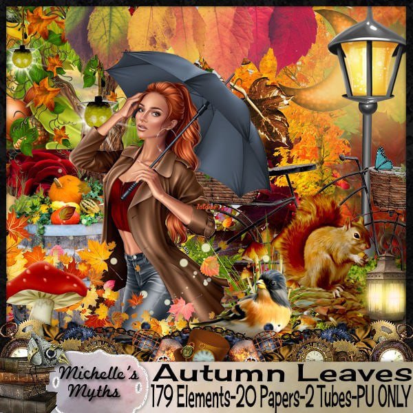 Autumn Leaves Watercolor Clipart Set