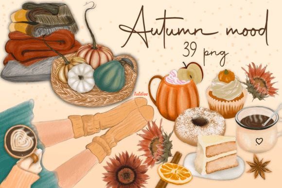 Autumn Mood Watercolor Clipart Set