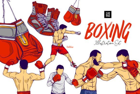 Boxing Illustration Line Art Illustration