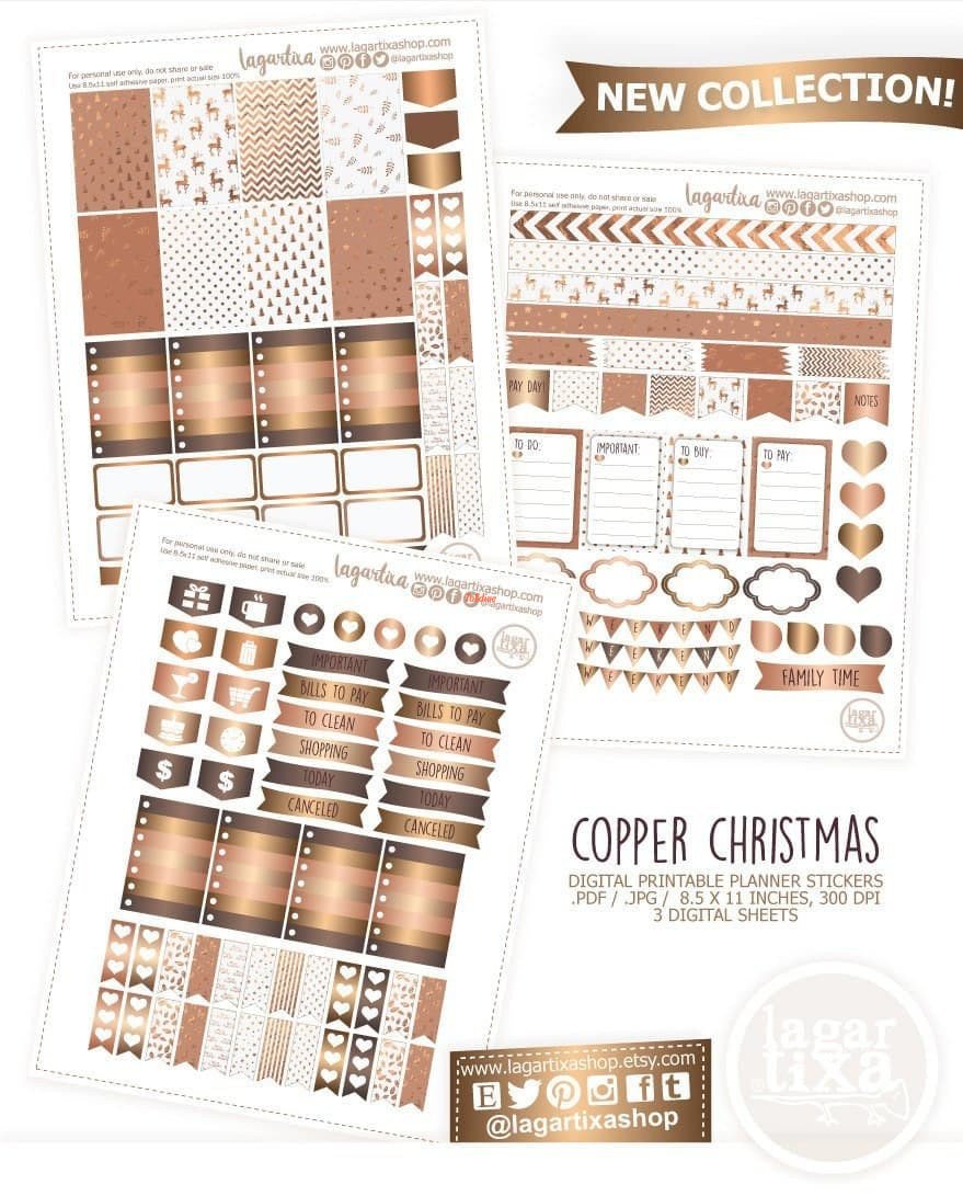 Copper Christmas Illustration Set 1