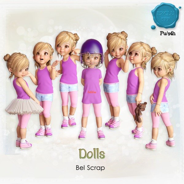 Cute Dolls Illustration Clipart Set