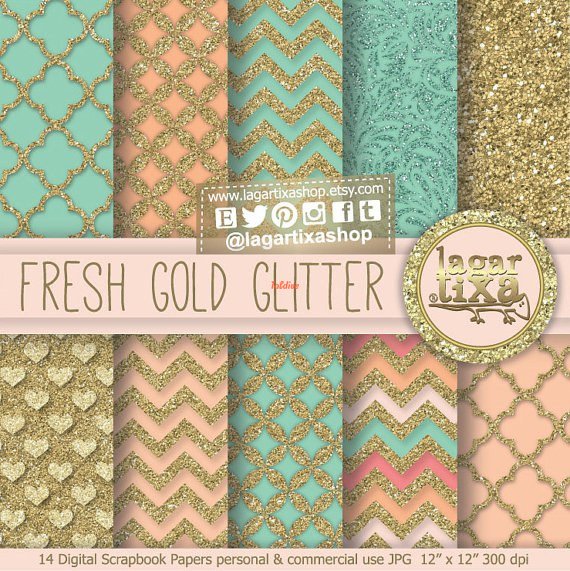 Fresh Gold Glitter Digital Papers