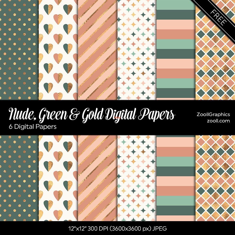 Nude Green Gold Papers