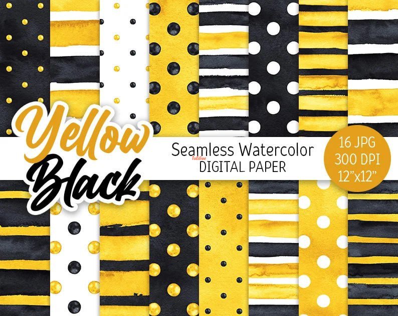 Yellow and black digital paper