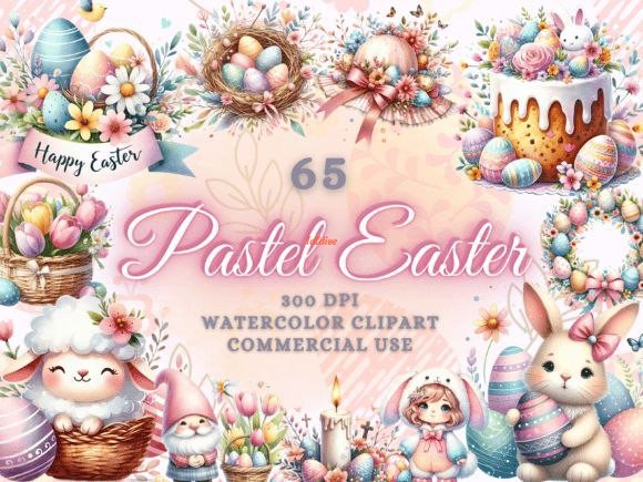 Pastel Easter Clipart Bundle Easter