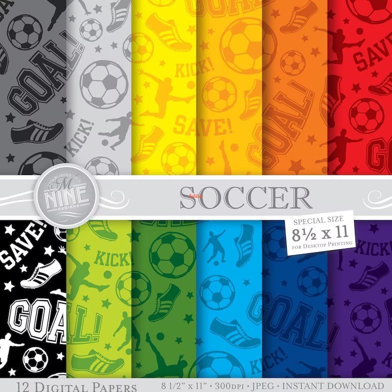 Soccer Digital Print Paper Pack