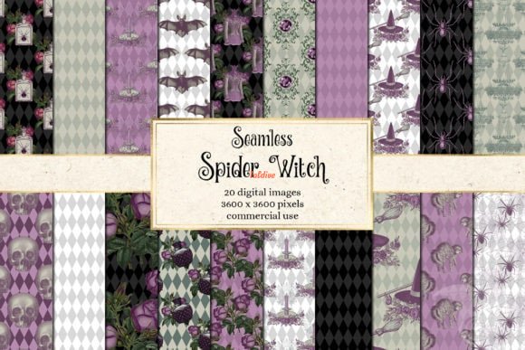 Spider Witch Digital Paper Collection