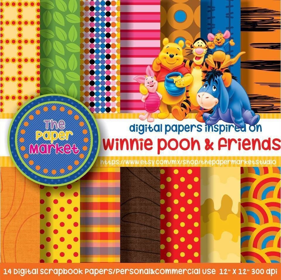 Winnie Pooh Friends Digital Papers