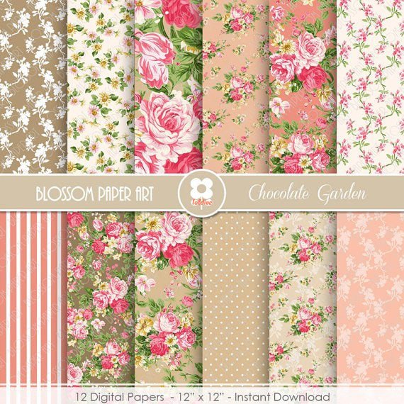 chocolate garden digital patterns collection