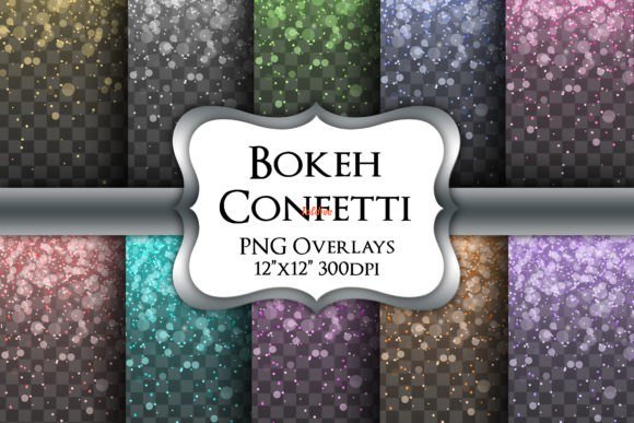 Bokeh Confetti  Digital Texture Collection