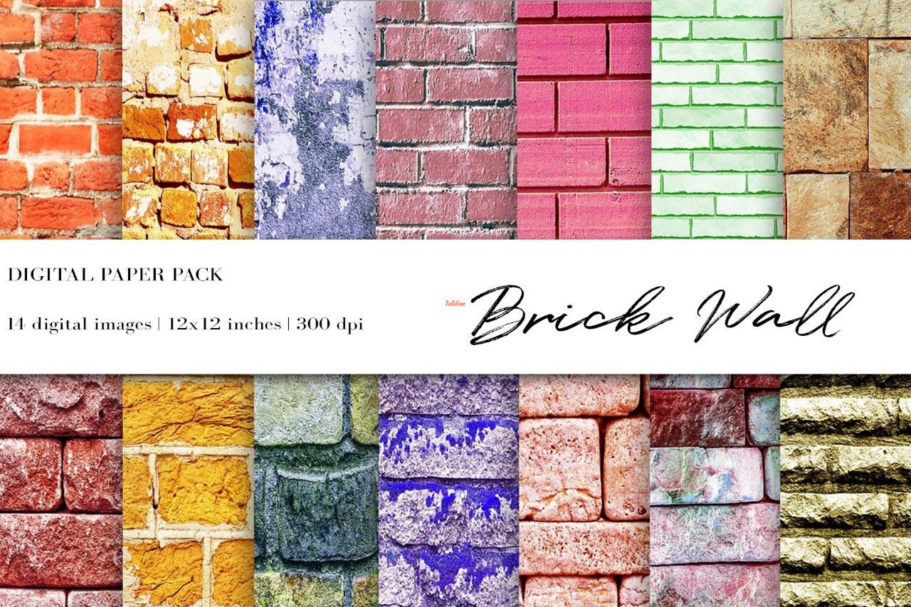 Brick Wall Digital Print Papers Bundle