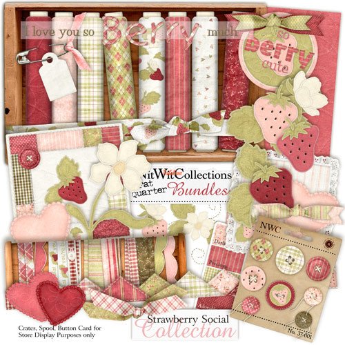 Strawberry Digital Paper & Clipart Collection