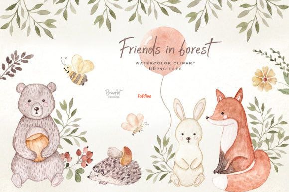 Friends in Forest Woodland Animals