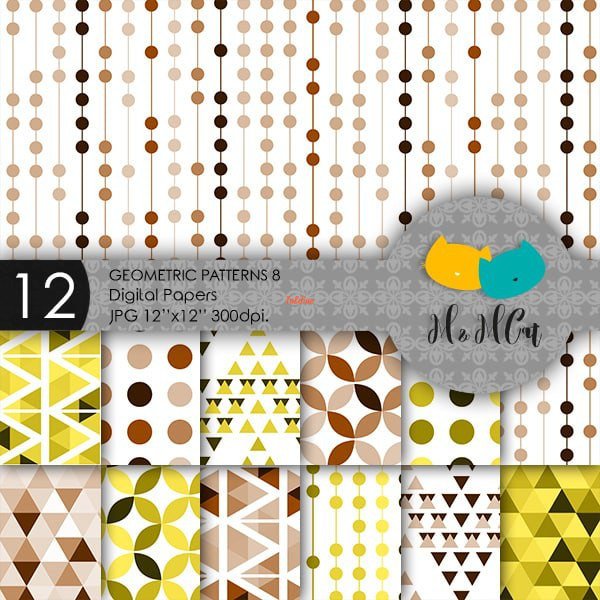 Geometric Patterns 8 Printable Papers