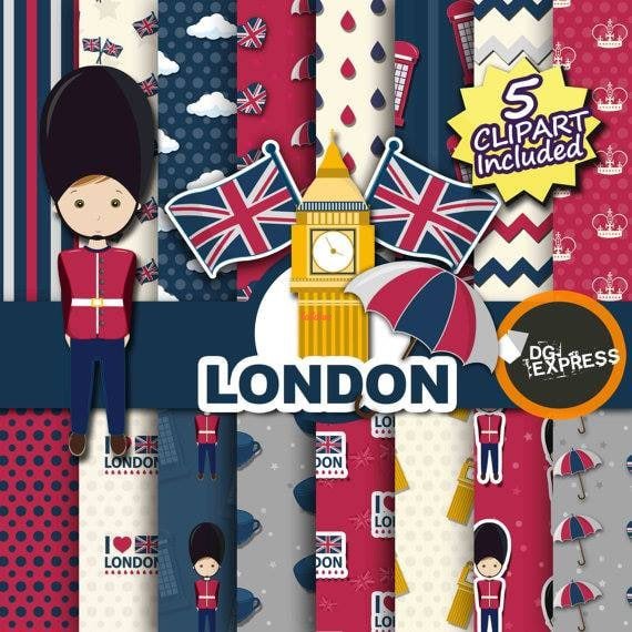 London Digital Papers and Clipart Pack