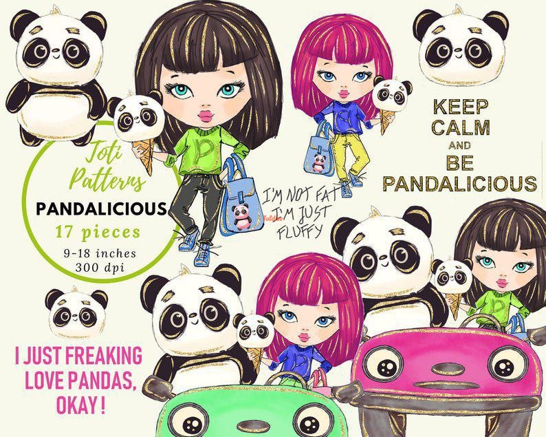 Pandalicious Patterns and Clipart Kit