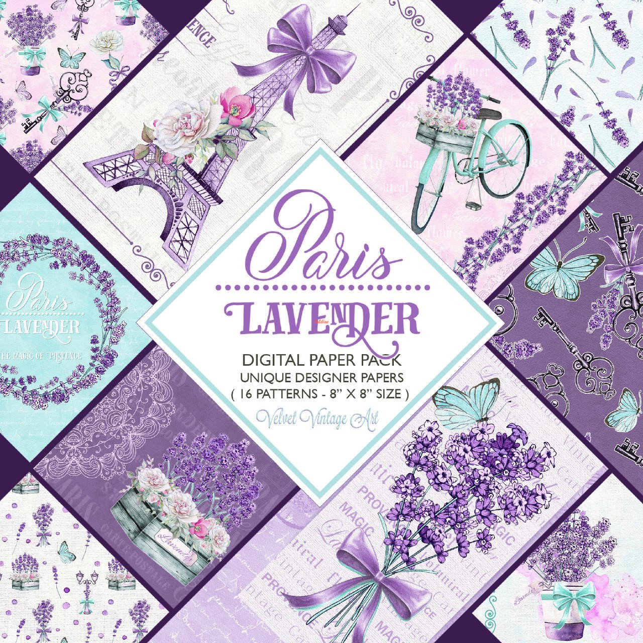 Paris Lavender Digital Print Paper