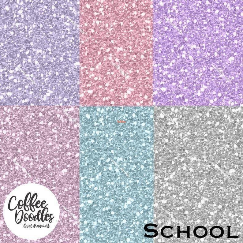 School Glitter Gradient Printable Papers