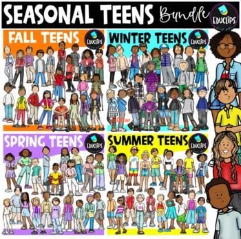 Seasonal Teens Clip Art Bundle