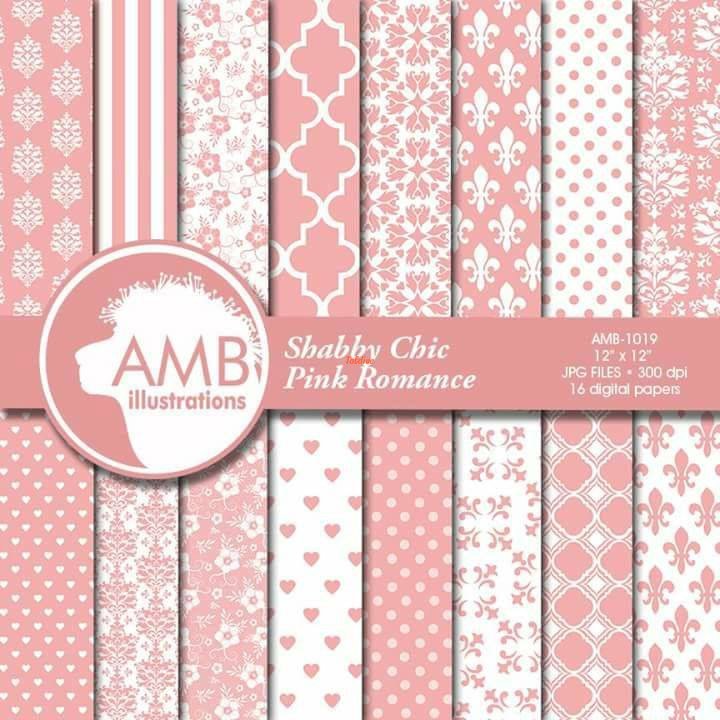 Pink Romance Printable Digital Papers