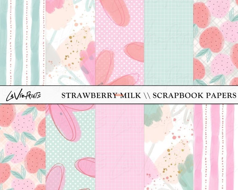 Strawberry Themed Printable Papers