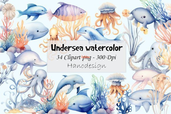 Undersea Watercolor Clipart Bundle