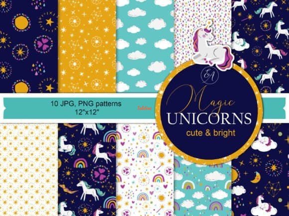 Unicorn Seamless Patterns Pack