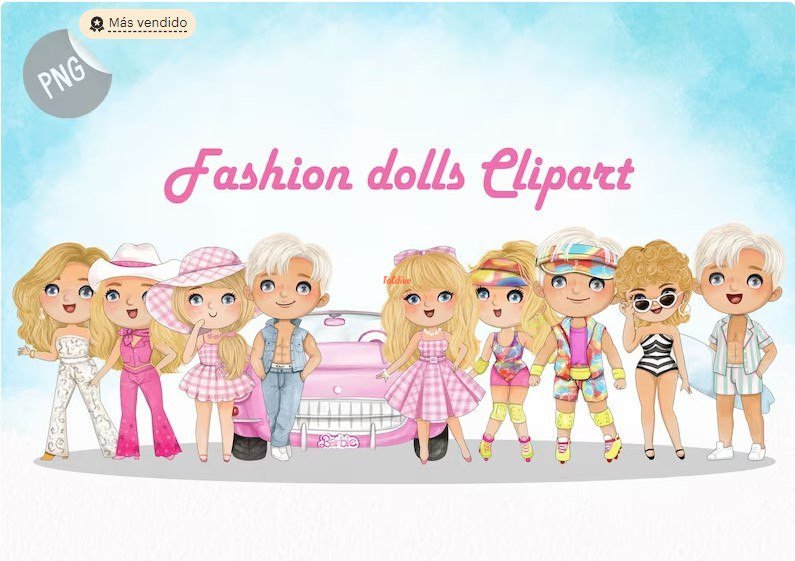 Barbies Handmek Fashion Clipart Pack