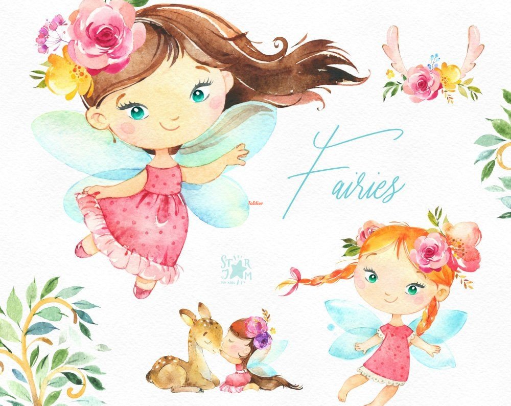 Fairies Watercolor Sublimation Set 2