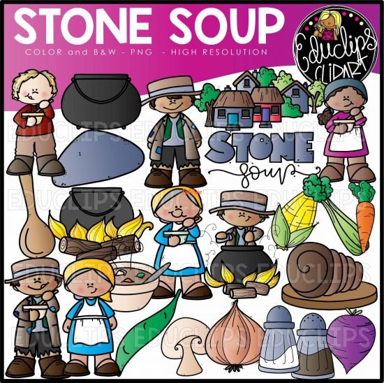 Stone Soup Cooking Watercolor Clipart