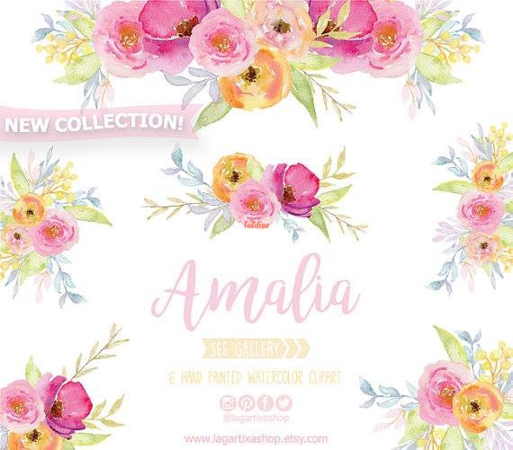 Amalia Floral Watercolor Clipart