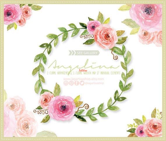 Angelina Floral Watercolor Clipart