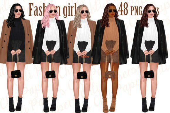 Anne Fashion Girl Watercolor Clipart