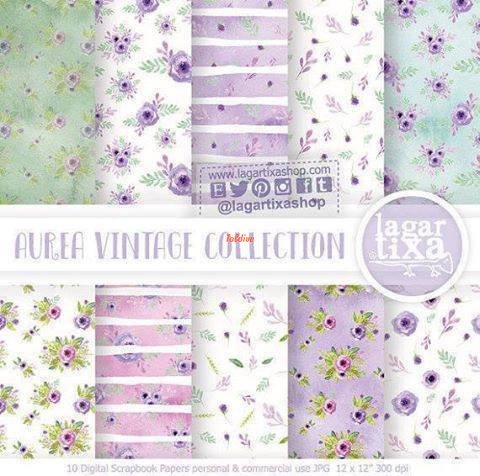 Aurea vintage Printable Digital Papers