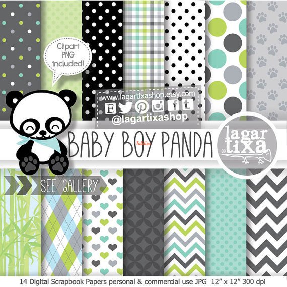 Baby Boy Panda Printable Papers