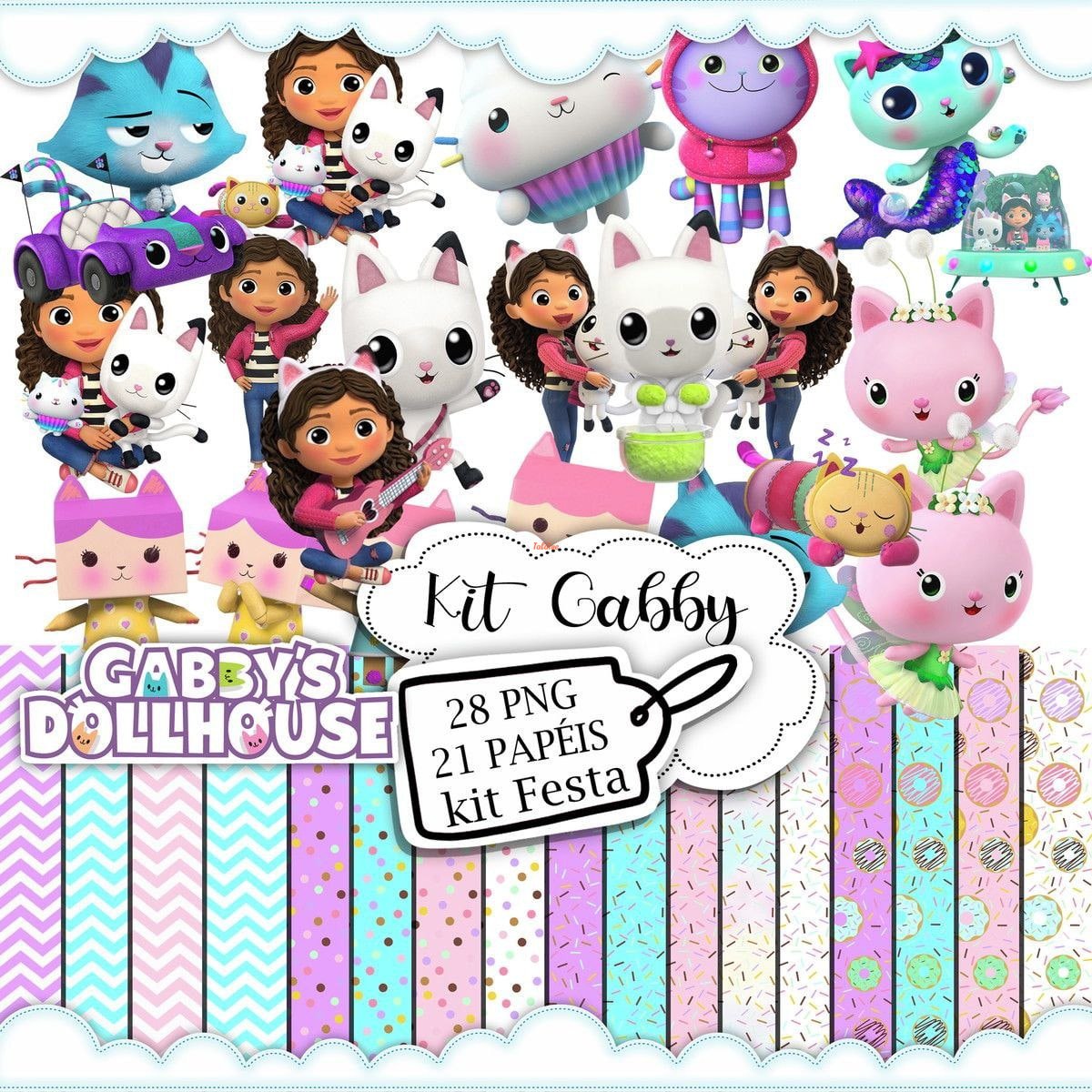 Cute Doll House Papers and Clipart