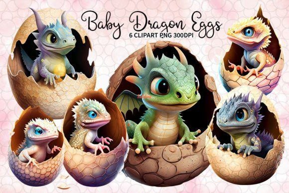 Baby Dragon Eggs Sublimation Clipart