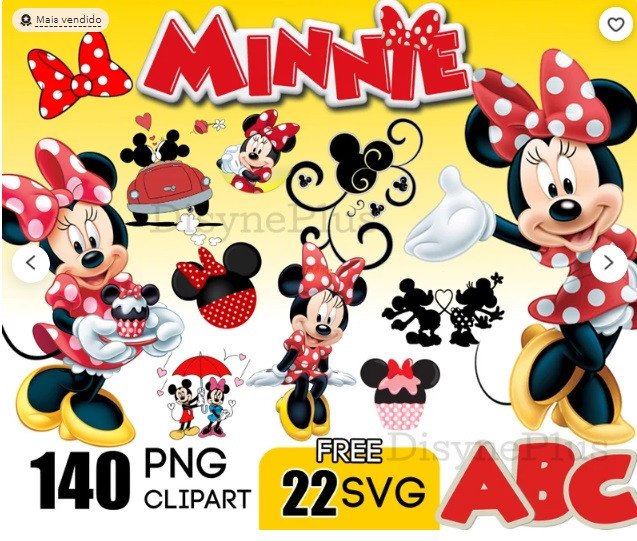 Minnie Mouse Red Clipart Bundle