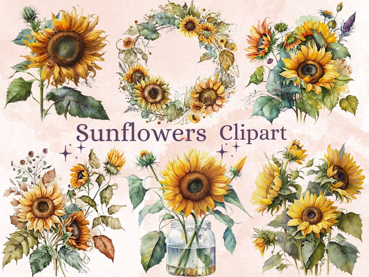 Sunflowers Watercolor Sublimation