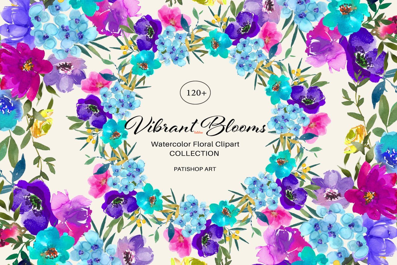 Vibrant Blooms Watercolor Sublimation