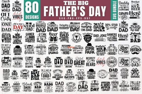 The Big Fathers Day SVG Illustrations Bundle