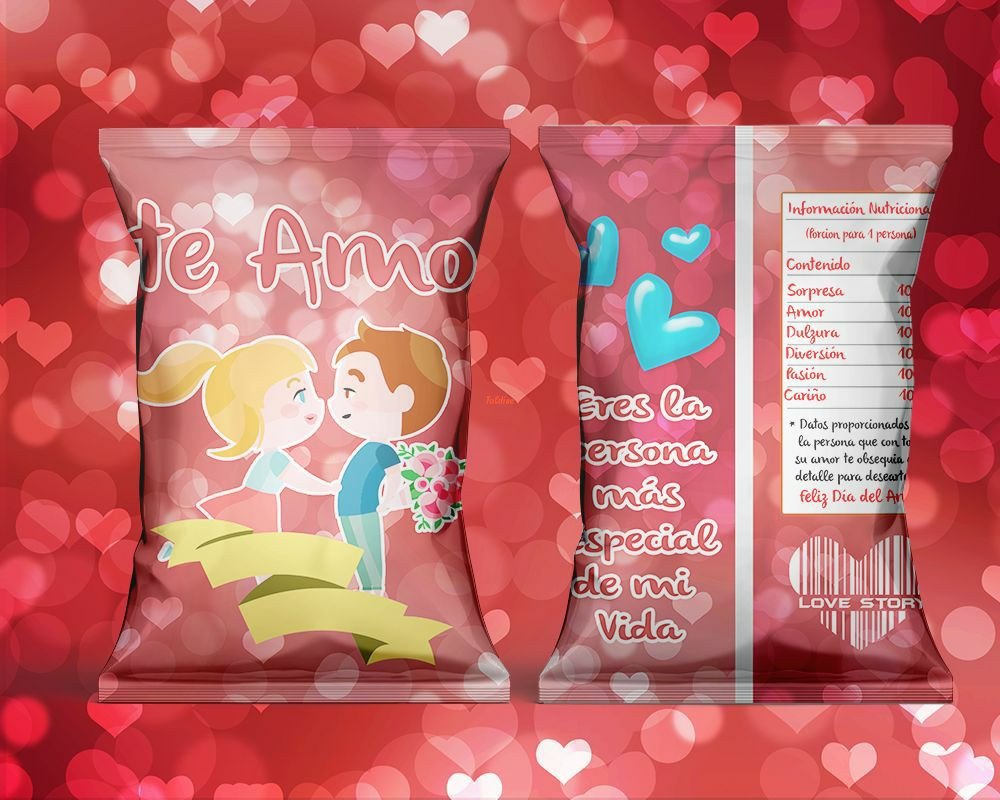 Chip bags valentine Illustration Bundle