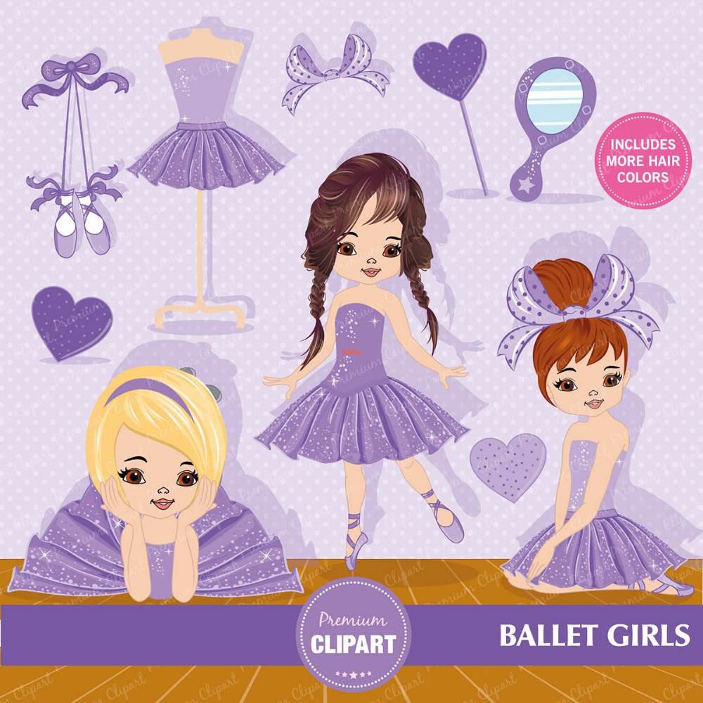 Ballet Girls Plum Premium Clipart