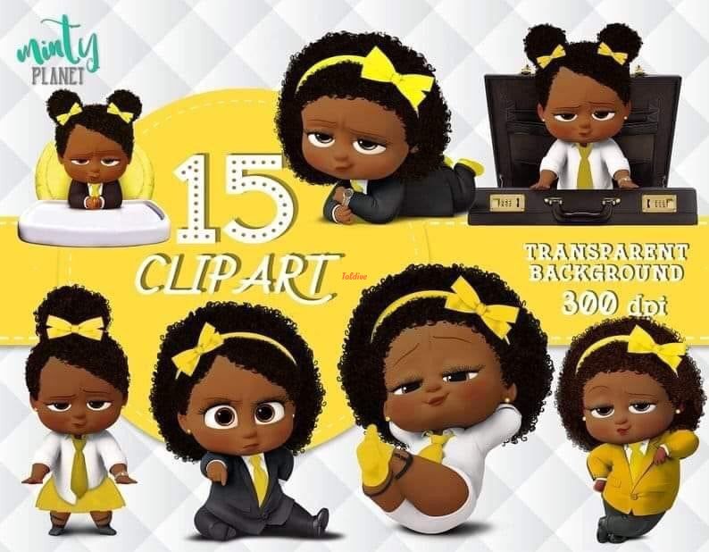 BOSS BABY GIRL DARK YELLOW CLIPART