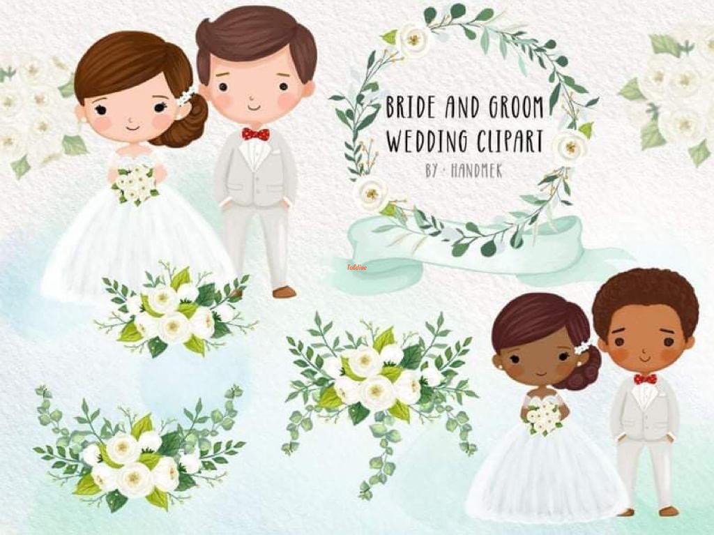 BRIDE AND GROOM WEDDING CLIPART